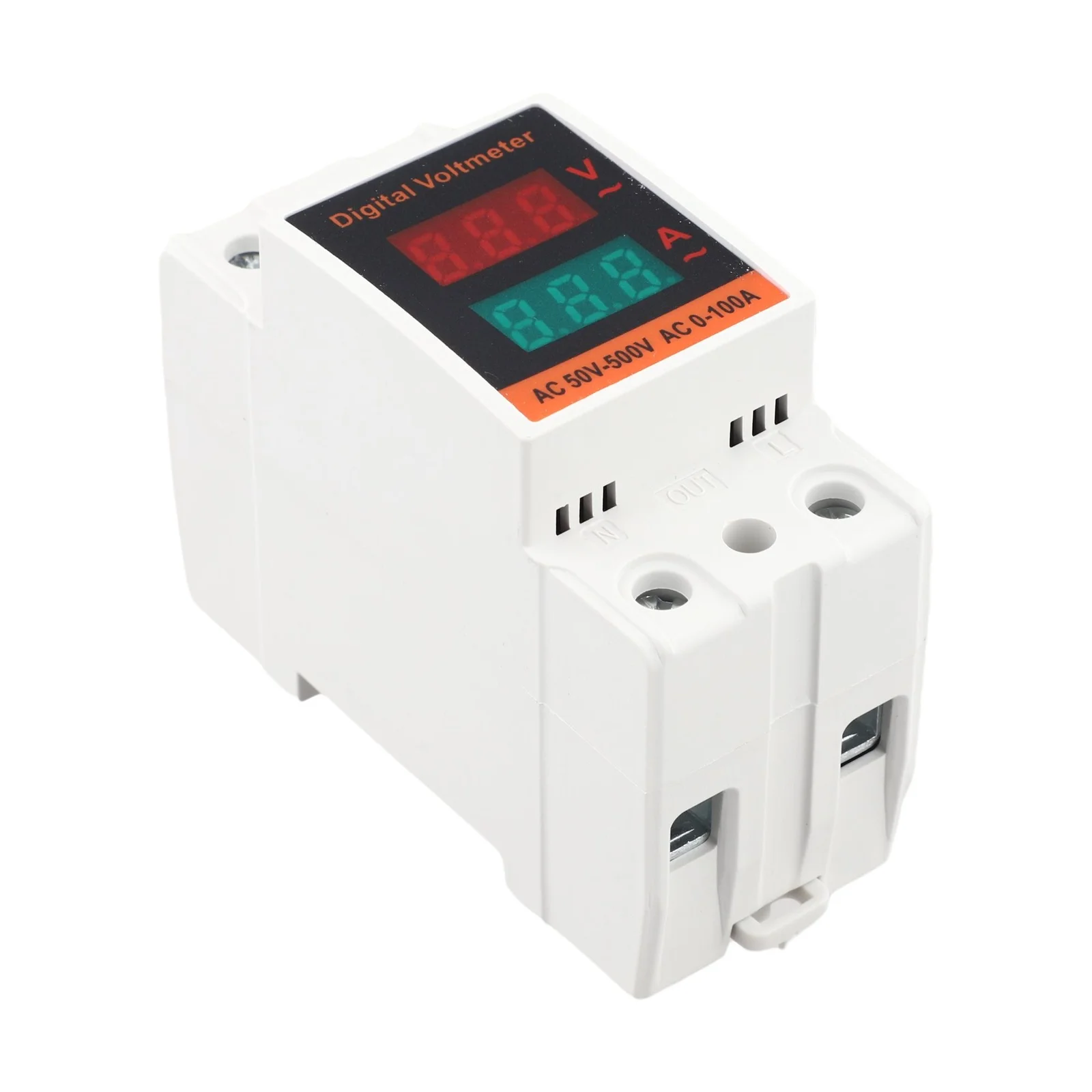 PC Encased Dual Display Meter for AC Voltage and Current Monitoring in Standard Electrical Distribution Panels