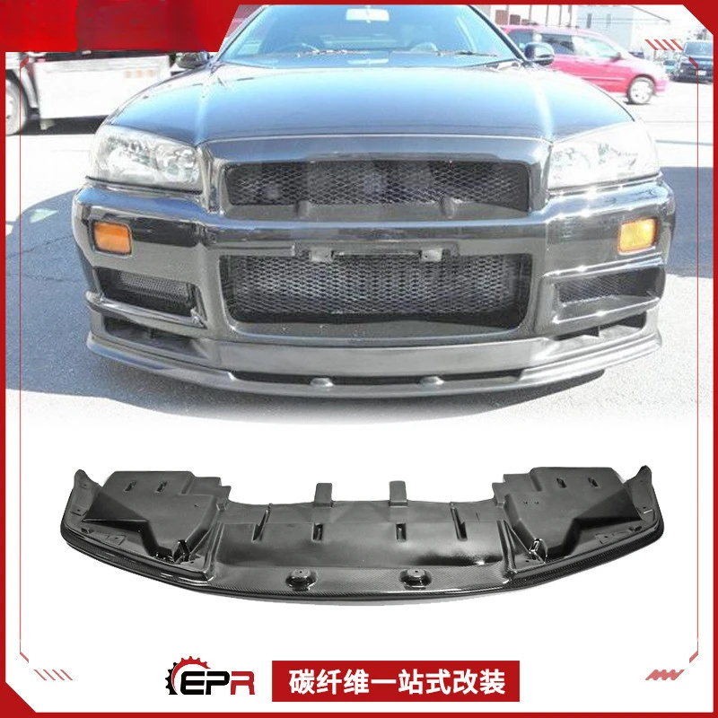 

Для Nissan Skyline GTR34 передняя губа из углеродного волокна, маленькая нижняя пластина объемного звучания