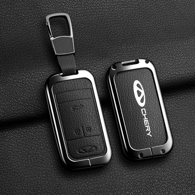 

Zinc Alloy Leather Car Key Case Cover Holder Protector Shell for Chery Tiggo 4 7 Arrizo 5 3 Tiggo 8 Auto Interior Accessories