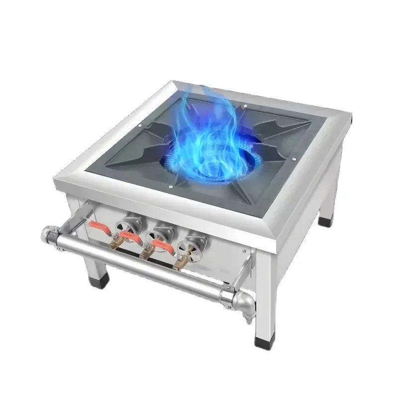 

Commercial Single Burner Gas Stove 3 Ring 3 Control Kitchen Cooking Appliance