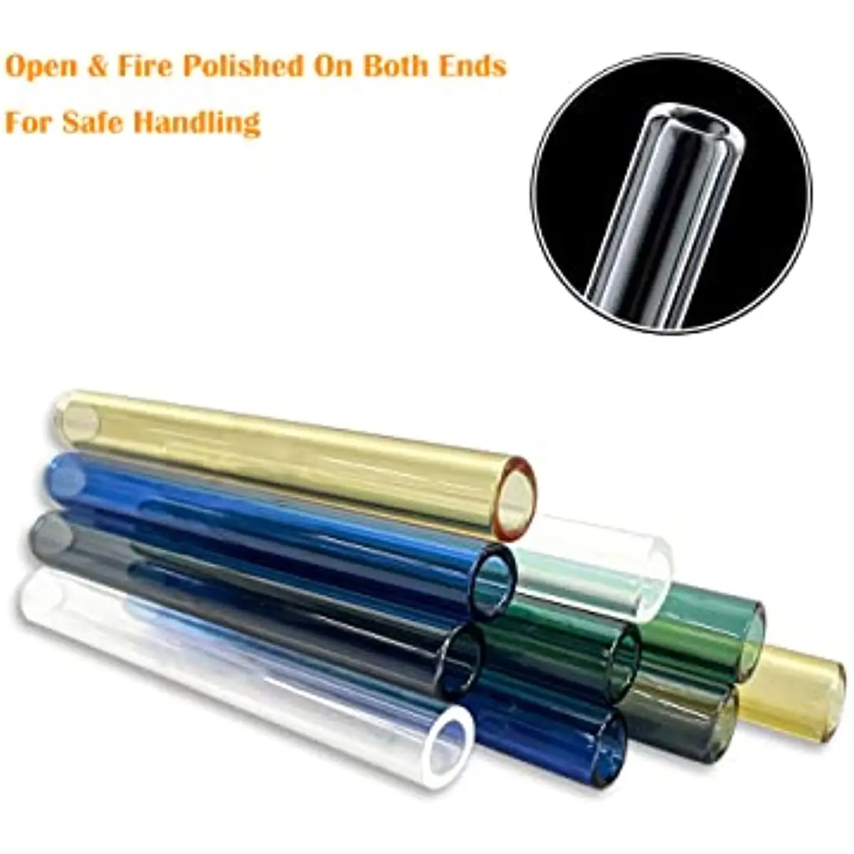 4Inch Long Colors Glass Borosilicate Blowing Tubes 10 mm OD 2mm Thick Wall Tubing for Various Applications