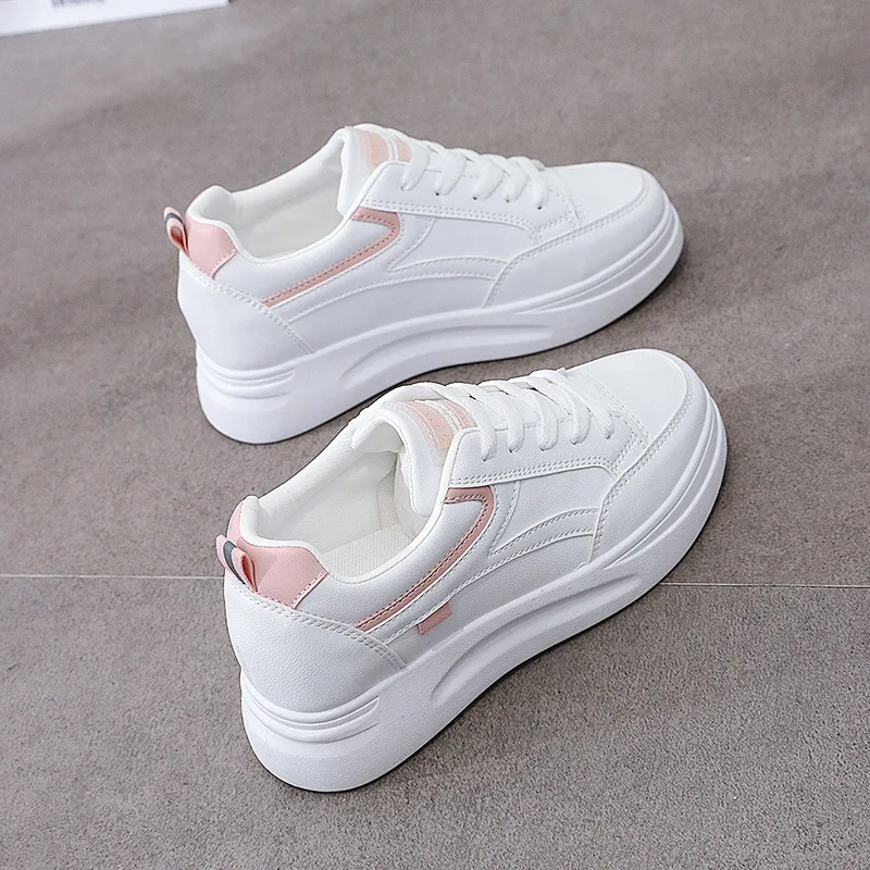 Shoes Women\'s Summer Thick Sole White Spring Autumn Breathable Platform Tennis Woman Trend  Round Head Female Casual Sneaker