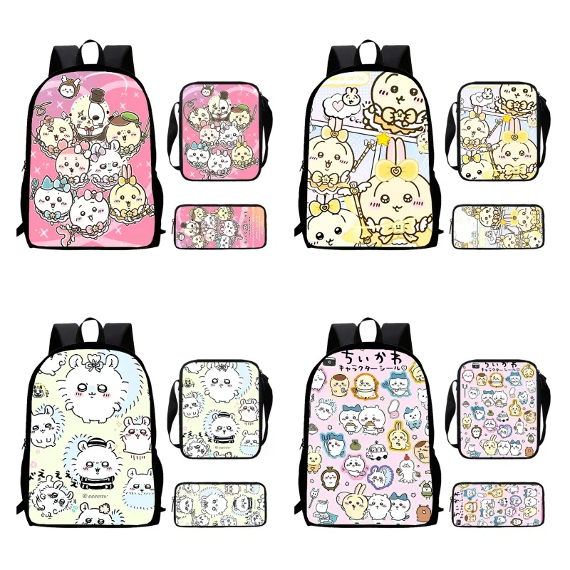 Cartoon Chiikawa Child School Backpack With Shoulder Bags Pencil Bags For Kindergarten,Light Weight School Bags For Boys Girls