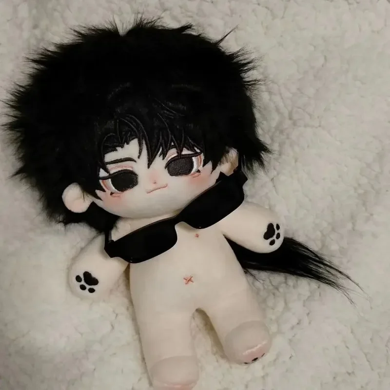 

Stuffed Time Raiders 20cm Cotton Stuffed Doll DMBJ Hei Yanjing Dress-up Kawaii Black Glasses Blind Man Gift Toys for Kids Adults