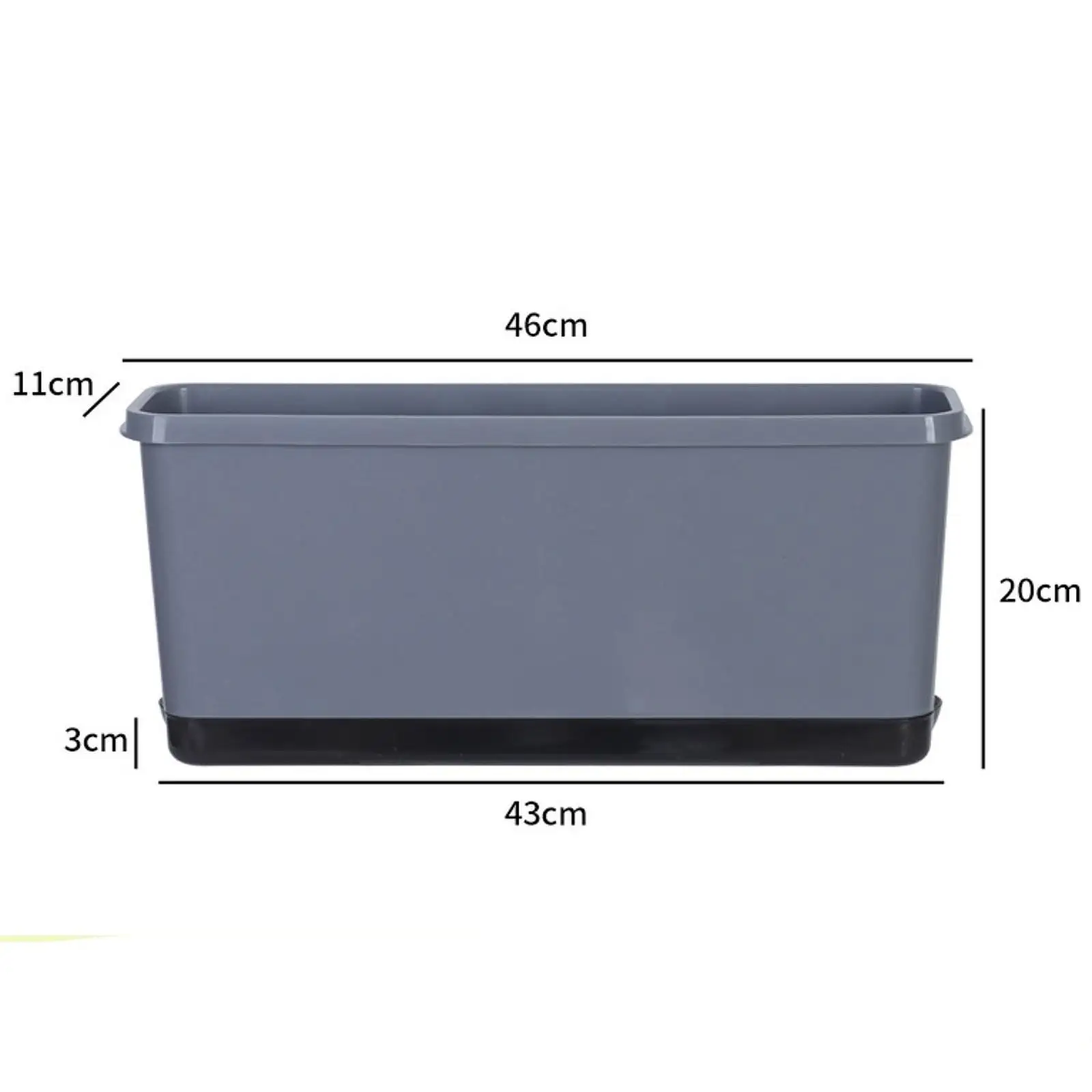 2Pcs Window Box Planter Flower Pot with Absorbent Cotton Rope Multipurpose with Drainage Holes for Living Room Lightweight