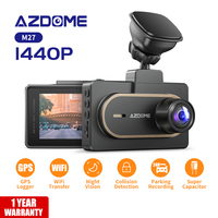 AZDOME 2K Dash Cam M27 Car DVR, Built in WiFi , Dashboard Camera with QHD 2560x1440P Car Camera, 3\