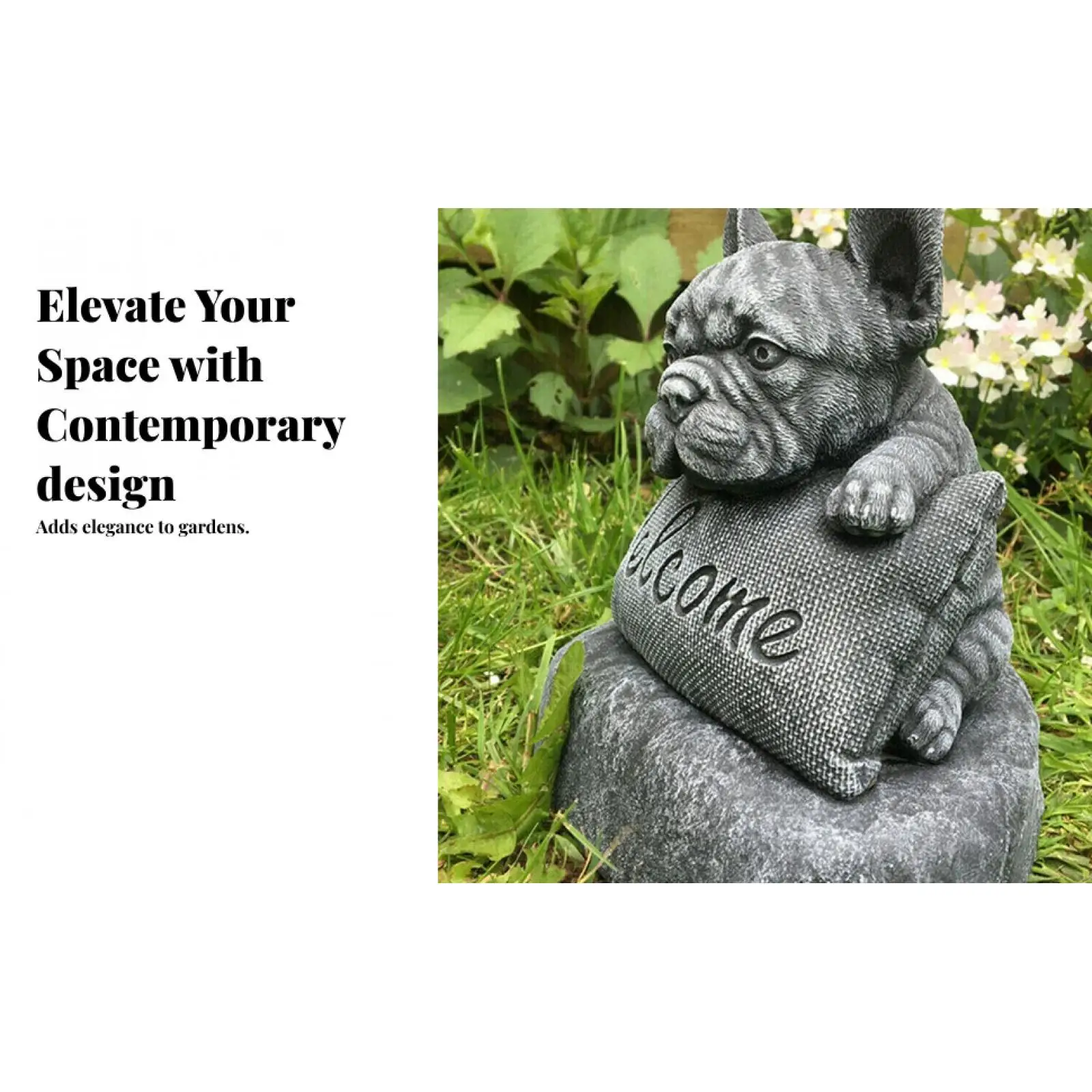 

French Statue Welcome Sign Outdoors for Home Garden Patio Backyard