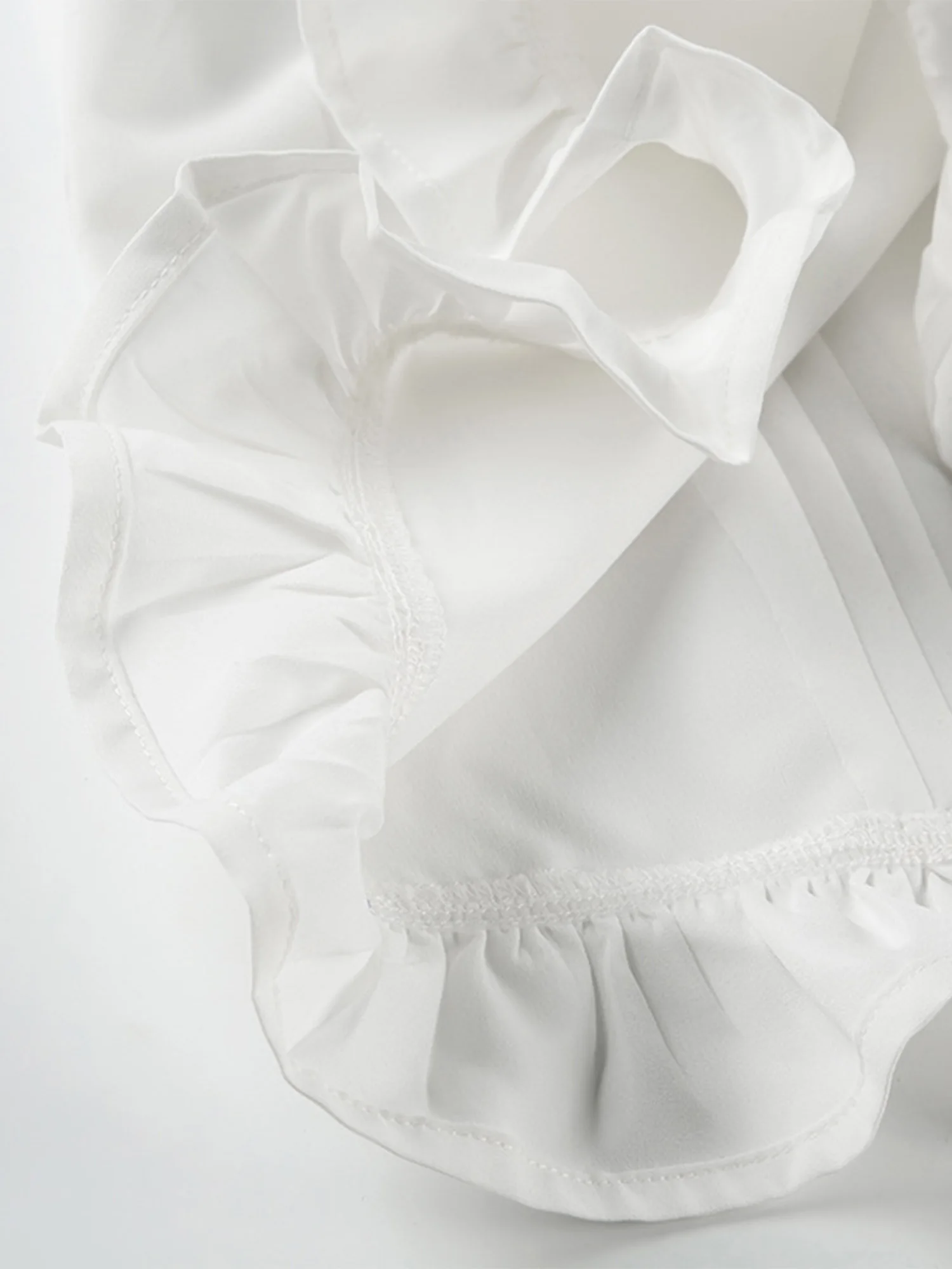 Camicetta da donna con papillon e babydoll, maniche a sbuffo, pizzo, volant, peplo, top, cinghie autoadesive, camicette, donna, casual, abbigliamento preppy quotidiano