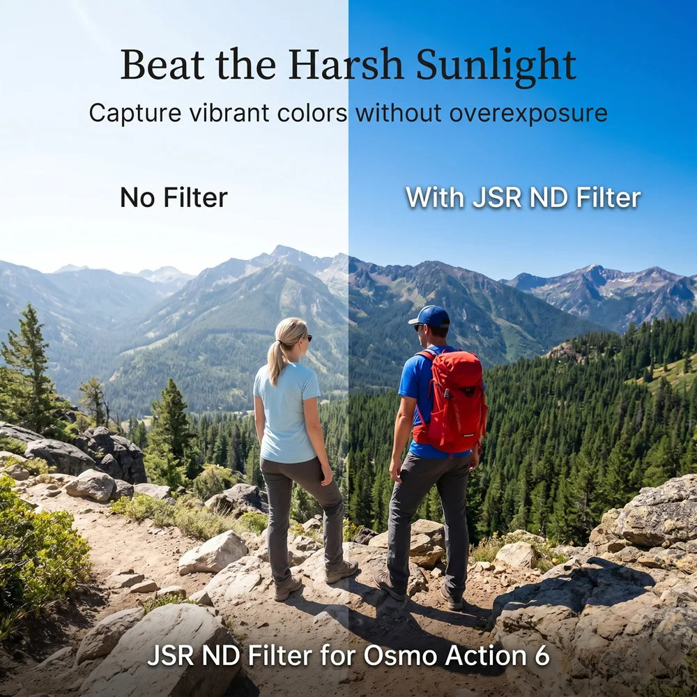 Filtr ND JSR do DJI Osmo Action 6, Filtr ND CPL ND8 ND16 ND32, Zestaw filtrów optycznych do obiektywów, do nagrywania filmów w plenerze. — zdjęcie produktu 2