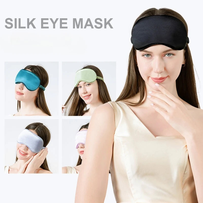 قناع عين الحريري للنوم والطيران، قناع عين حريري التوت على الوجهين، قناع عين من الحرير الجليدي المضغوط على الجليد