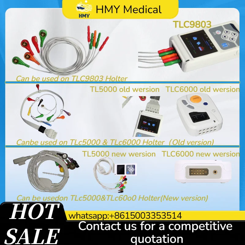 

TLC9803 TLC5000 TLC6000 ECG Holter 5 Leads / 10 Leads ECG Cable