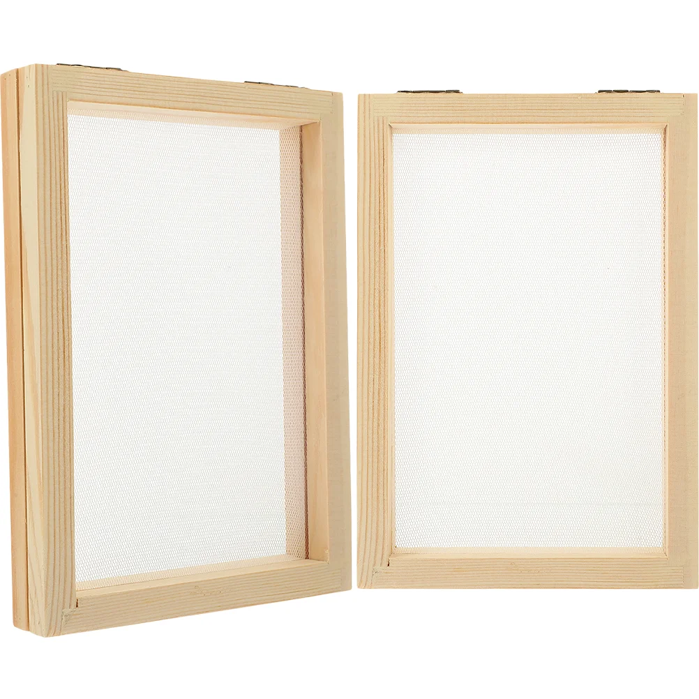 2 Pcs Paper Making Screen Frame Handicraft Wooden Office Papermaking Mould Deckle Photo