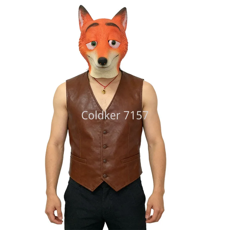 Nick Mask Headgear Cute Cartoon Toy Funny Latex Fox Sloth Mask Live Broadcast Props Halloween Role Play Costume Headgear