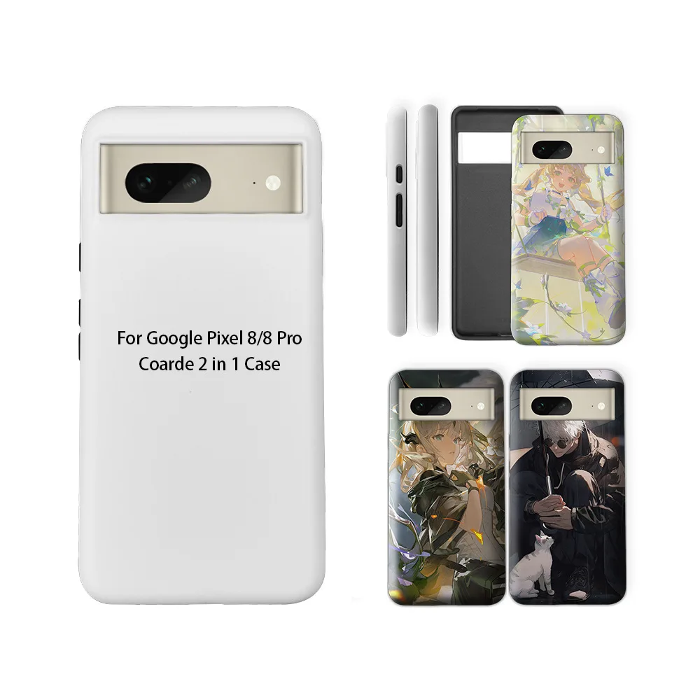Fonlyu 5pcs Coated 2 in 1 Blank Phone Cases for 3D Sublimation Heat Transfer Print Covers for Google Pixel 10 9 8 7 6 5 4 3 Pro
