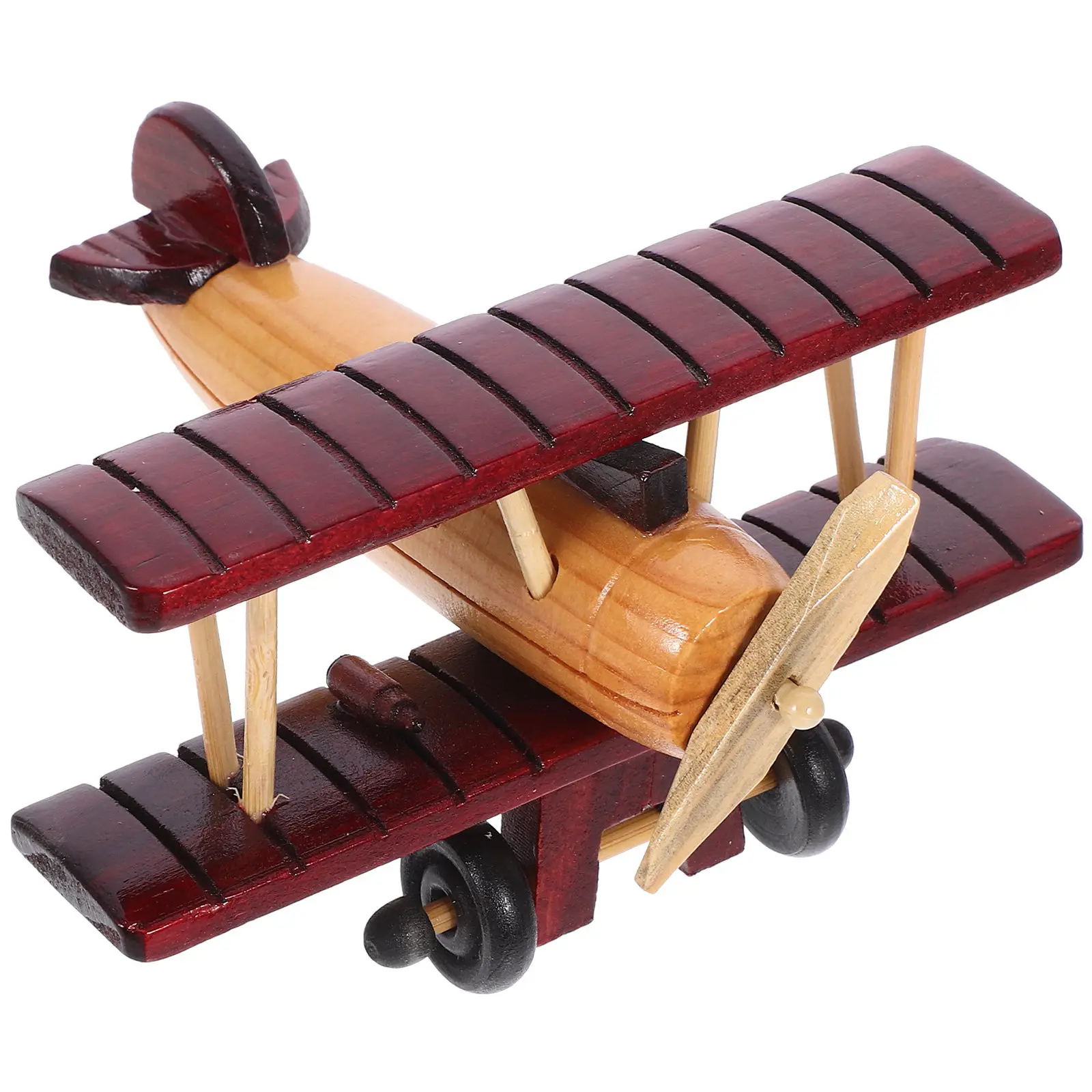 

Wooden Vintage Retro Airplane Decorative Plane Desktop Ornament Aircraft Wood Craft Wooden Plane Model Retro Aircraft Model
