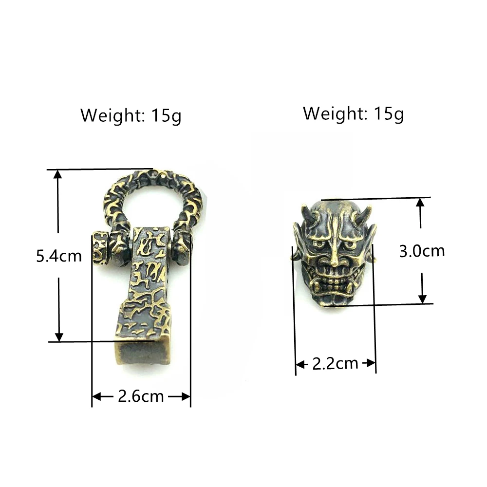 1 Set Paracord Bracelet DIY Accessories Brass Skull EDC Knife Beads Buckle Paracord Lanyards Charms