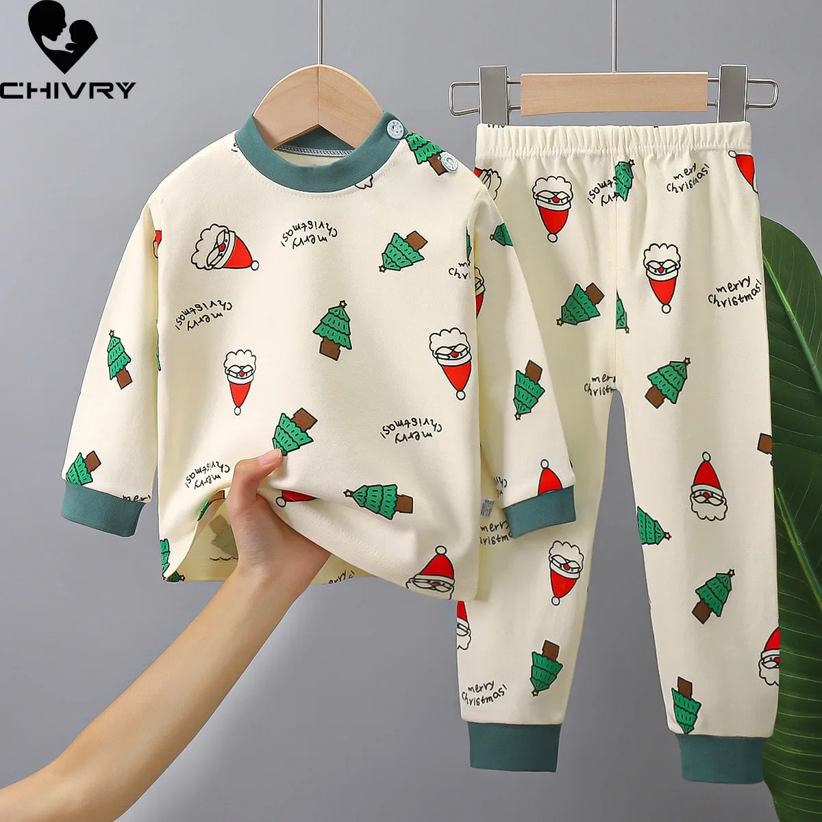 2023 neue Kinder Herbst warme Pyjamas Baby Jungen Mädchen Cartoon Dinosaurier Langarm T-Shirt mit Hosen Pyjamas Kleinkind Kleidung Sets