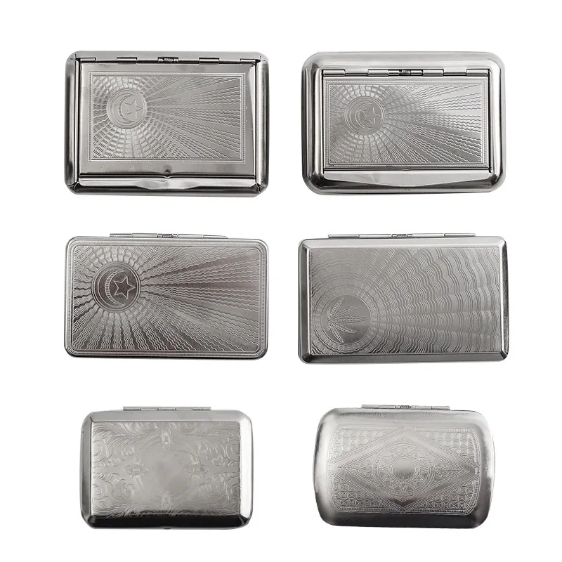 Portable Metal Tobacco Storage Vintage Classic Cigarette Case Paper Holder Hand-rolled Smoking Box with Clip Smoking Accessories