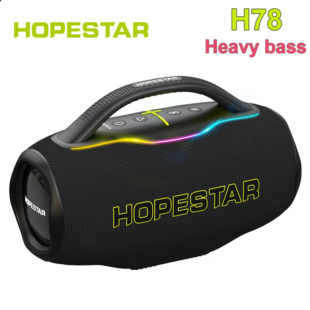Hopestar H87 70 Вт портативный Bluetooth-динамик высокой мощности, новый водонепроницаемый дизайн, RGB светодиодное освещение, AUX-связь для наружного использования