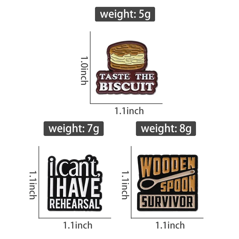 Taste The Biscuit Brooch Enamel Pins Custom Wooden Spoon Survivor Brooches Decorative Backpack Lapel Badges Jewelry Accessories