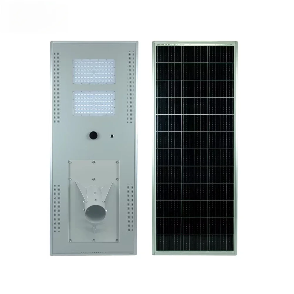 Aluminum 100W Integrated LED Solar Street Light Waterproof IP65 Smart Remote Control New Model Road Use Outdoor Battery Power