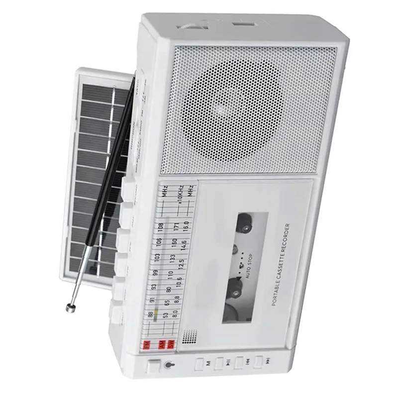 ABSQ-Retro USB AM/FM/SW Multibanda Radio Estéreo Inalámbrico Bluetooth Mp3 Audio Cassette Reproductor Grabador AM Radio Enchufe de la UE