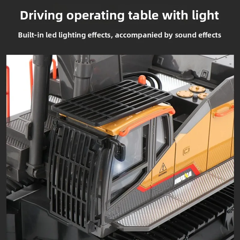 Huina 592 Alloy Excavator Remote Control Toy 22 Ton Large Construction Vehicle Model RC Car Toy for Children