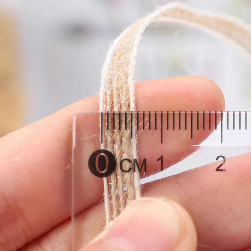 10 Meter/Roll Brown White Mixed Weave Braid Jute Ribbons Rope Wide 0.5cm fit DIY Handmade Jewelry Gift Packaging  Wrap Materials