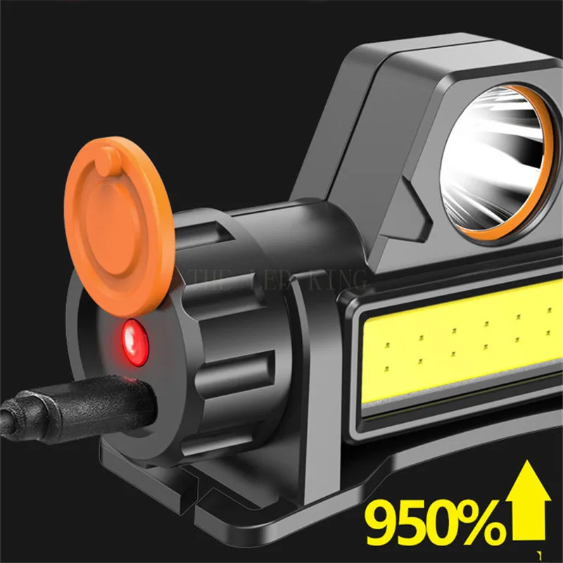 XP-G Q5 Headlamp Head Lamp Headlight Waterproof 2500lm Cob Led Built In Usb Rechargeable 14450 Battery Working Light 5w