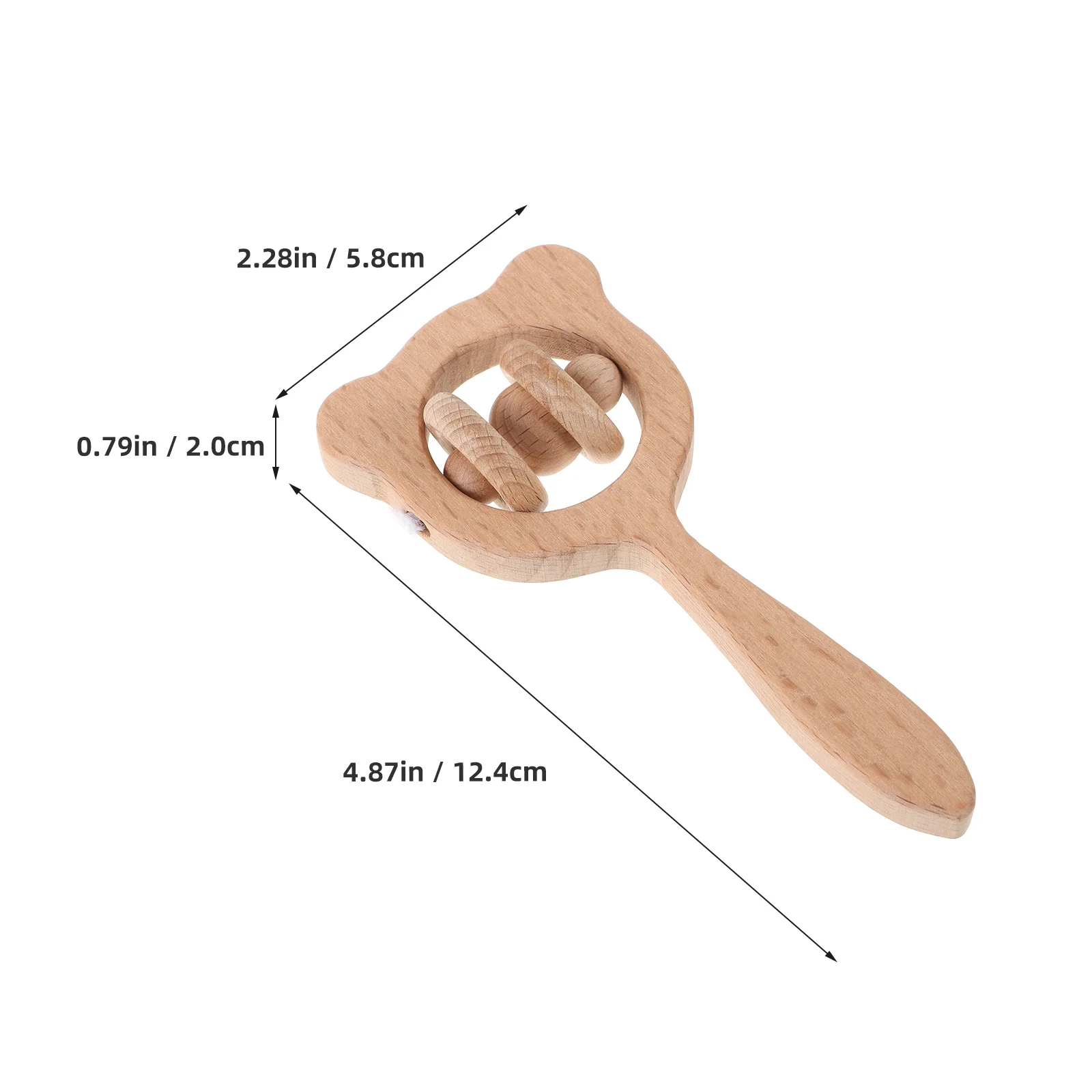 ของเล่นเขย่ามือเด็กอ่อน ทำจากไม้  แบบมัลติฟังก์ชั่น  กระดิ่งมือ  ของเล่นกัดแทะ  แบบมอนเตสซอรี่  กระดิ่งเขย่ามือสำหรับเด็กทารก