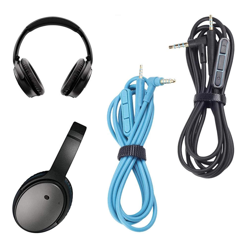 Ersatz-Audiokabel, 2,5 mm bis 3,5 mm, mit Inline-Mikrofon-Lautstärkeregler, Verlängerungskabel für Bose QuietComfort QC25/QC25i
