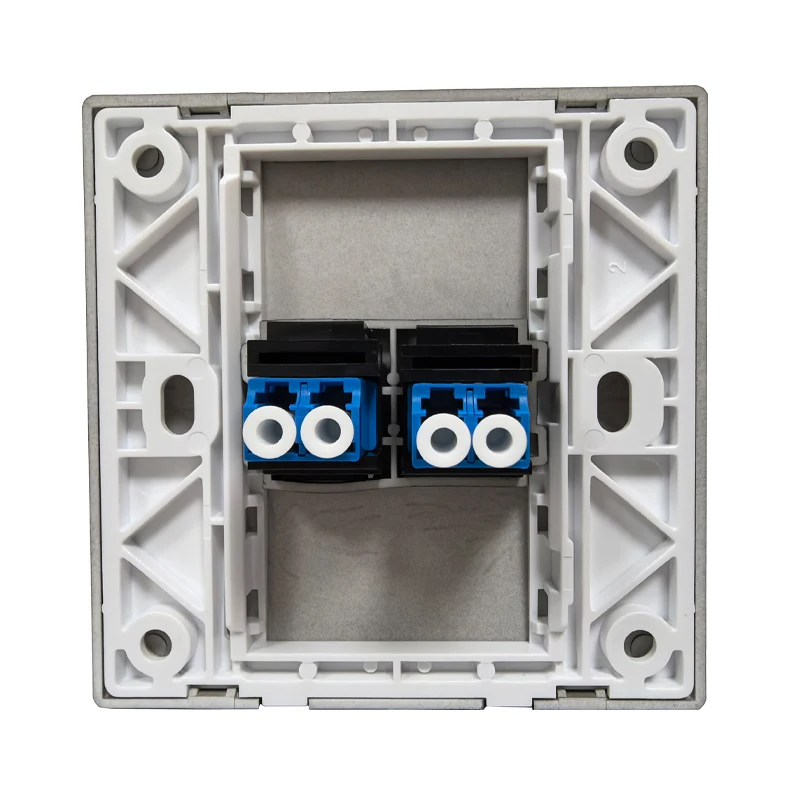 Zwarte Kleur 1 Gang 2 Poorten LC UPC APC Glasvezel Wandpaneel Socket Duplex LC-LC Koppeling Connector PlateFor Netwerk LAN Plug