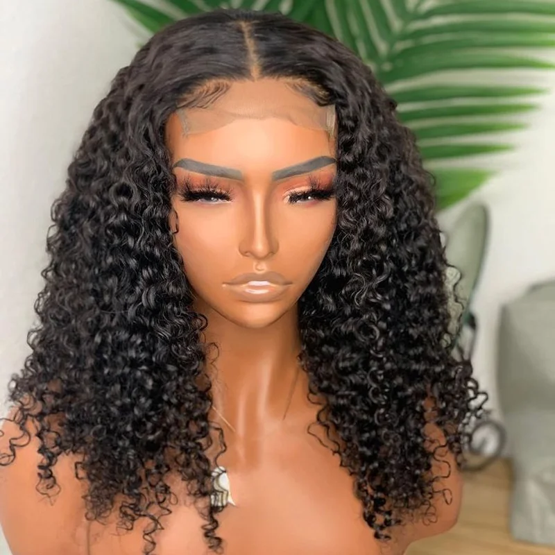 

Soft Black Glueless Long 26inch 180% Density Kinky Curly Lace Front Wig For Black Women Babyhair Preplucked Daily Cosplay