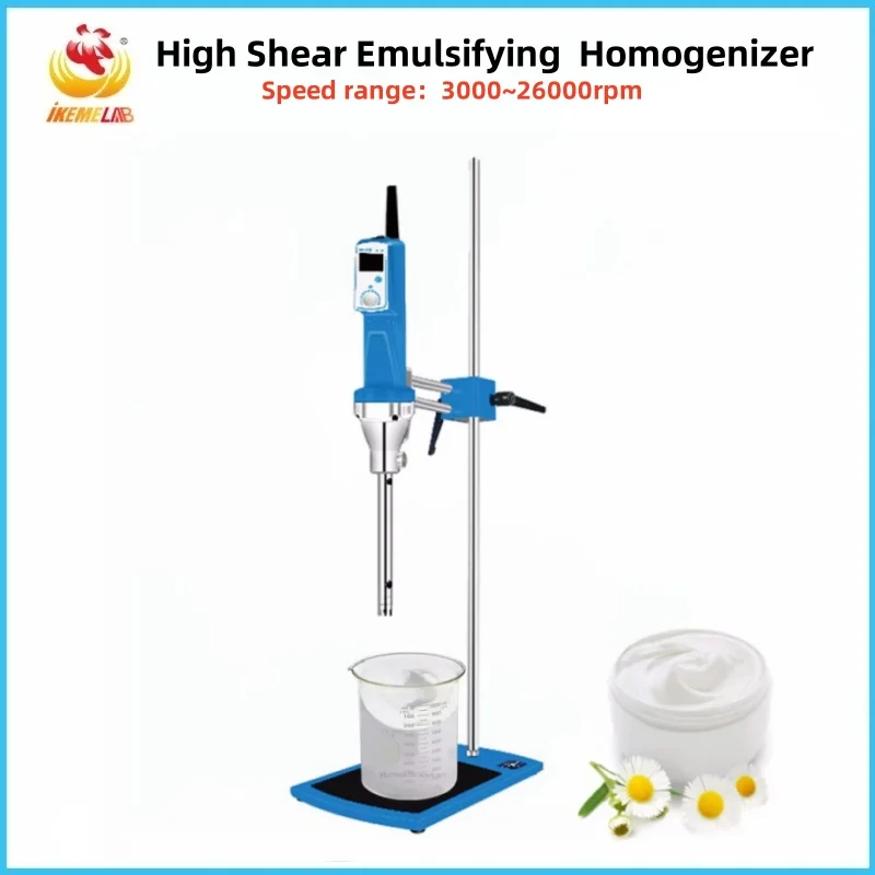 IKEME High Shear Mixer Dispersion Homogenising Emulsifying 26000rpm Food Paints cosmetic cream mixer homogenizer for lab