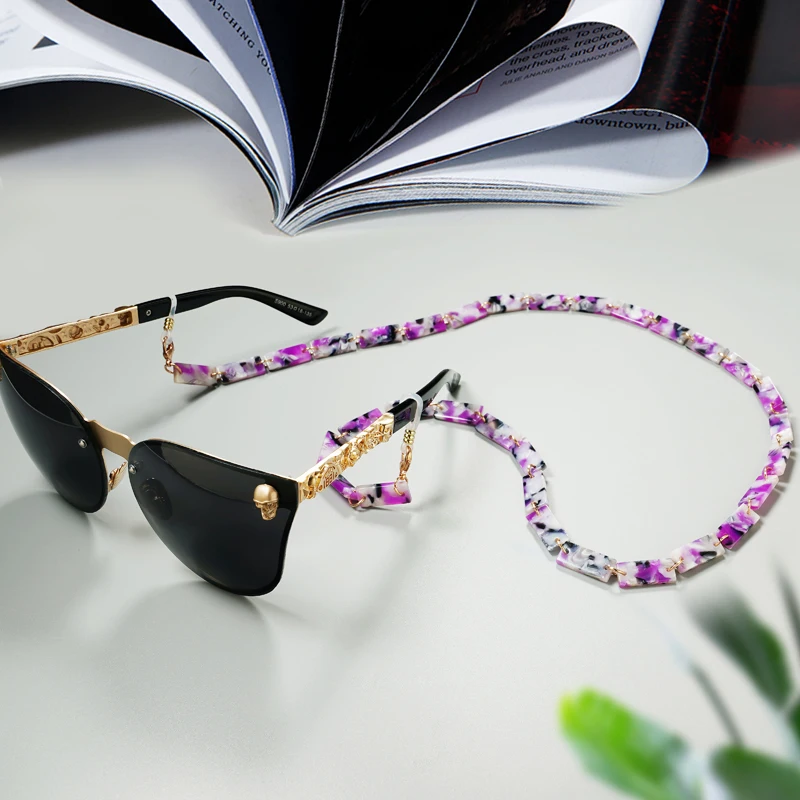 Neue Mode Brillenkette Maske Seil geometrische Schildpatt Acryl Anti-Drop Hängeseil Hängekette für Männer und Frauen