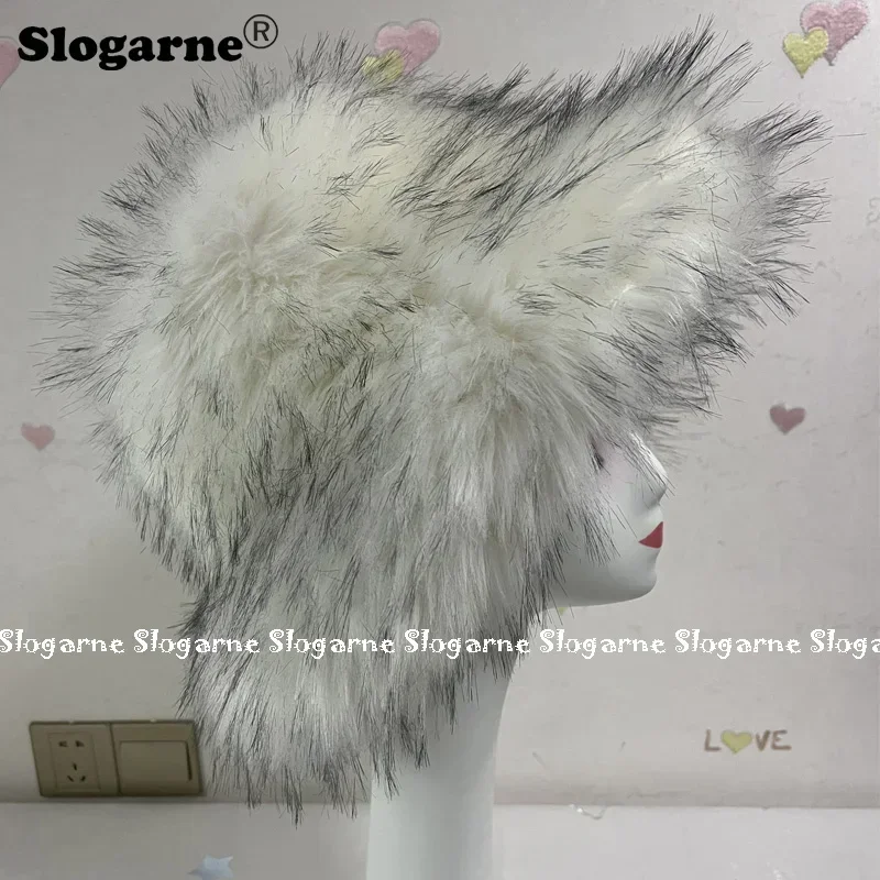 Winter Warm Fur Bucket Hats Women Outdoor Caps Soft Faux Raccoon Dog Fur Hat Fluffy Earwarmer Ski Vacation Hats 2024 Furry Caps