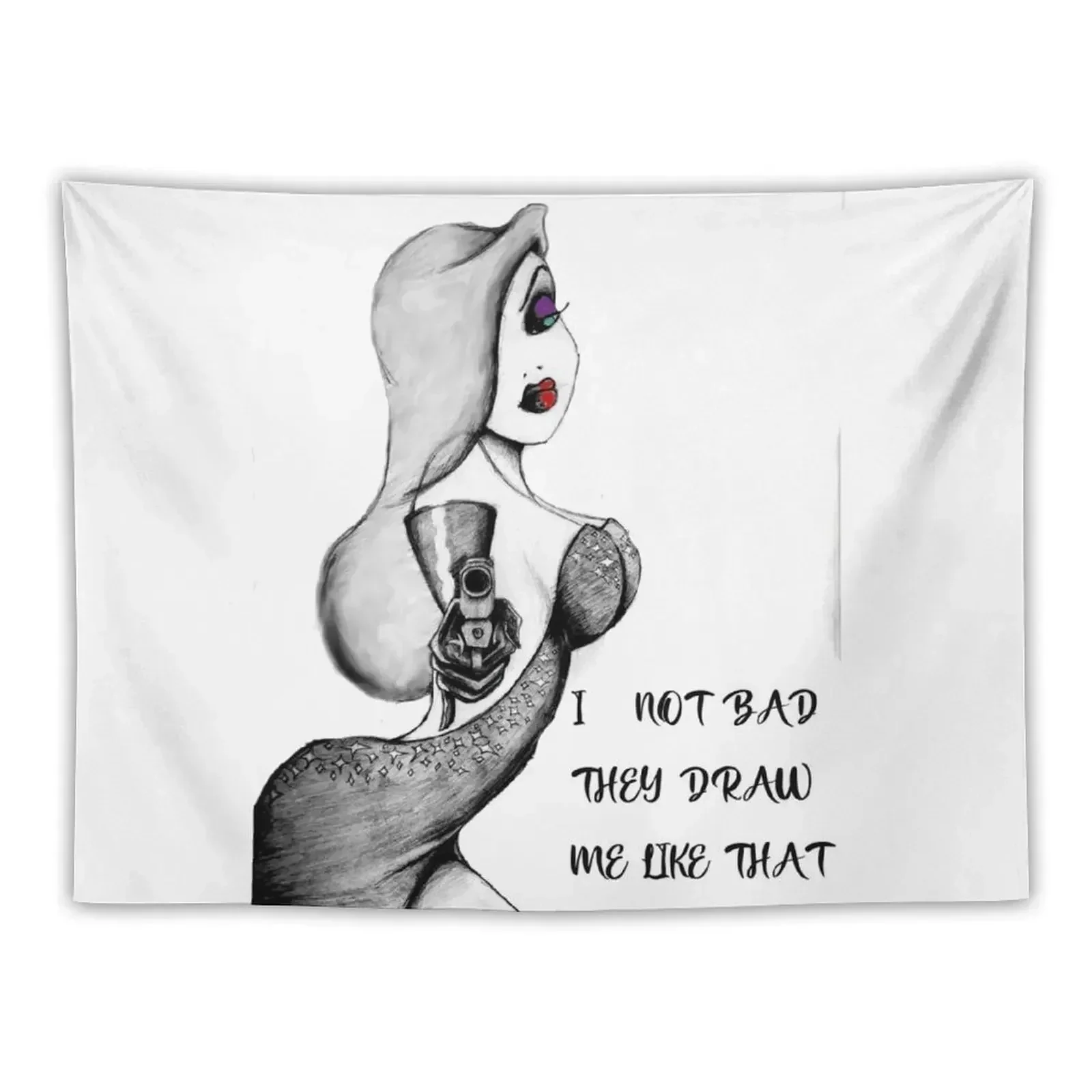 JESSICA RABBIT IS BAD GIRL Tapestry Wall Tapestries Room Aesthetic Tapestry