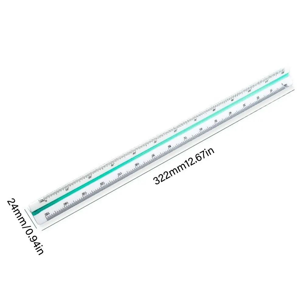 30cm Multi-color Triangular Scale Ruler Plastic Multi-functional Design Ruler for Architect Engineer Drafting Design Tool