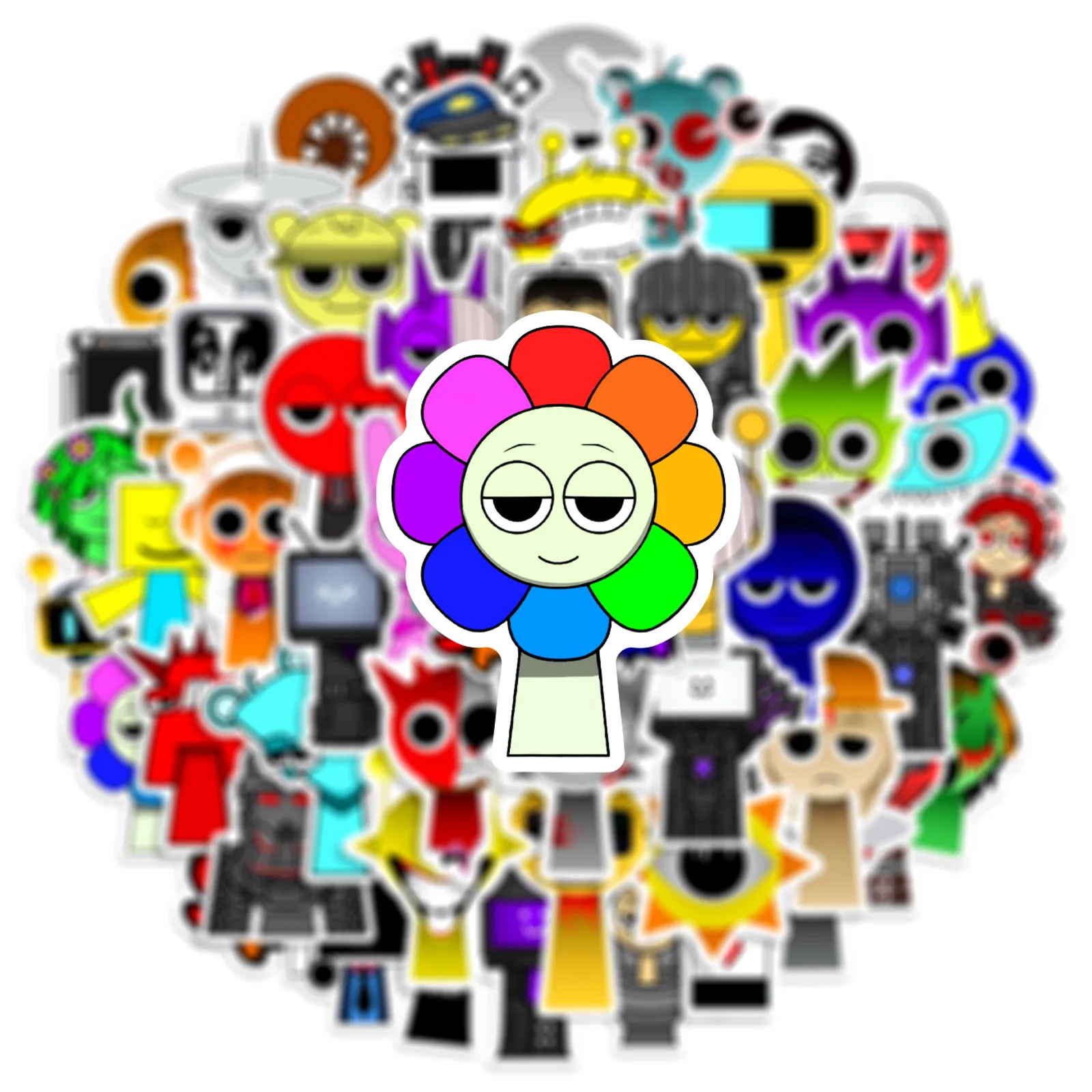 10/30/50/100 Uds Cool Incredibox Sprunki pegatinas divertidas juguetes de grafiti niños monopatín DIY motocicleta equipaje bicicleta coche calcomanías de pared