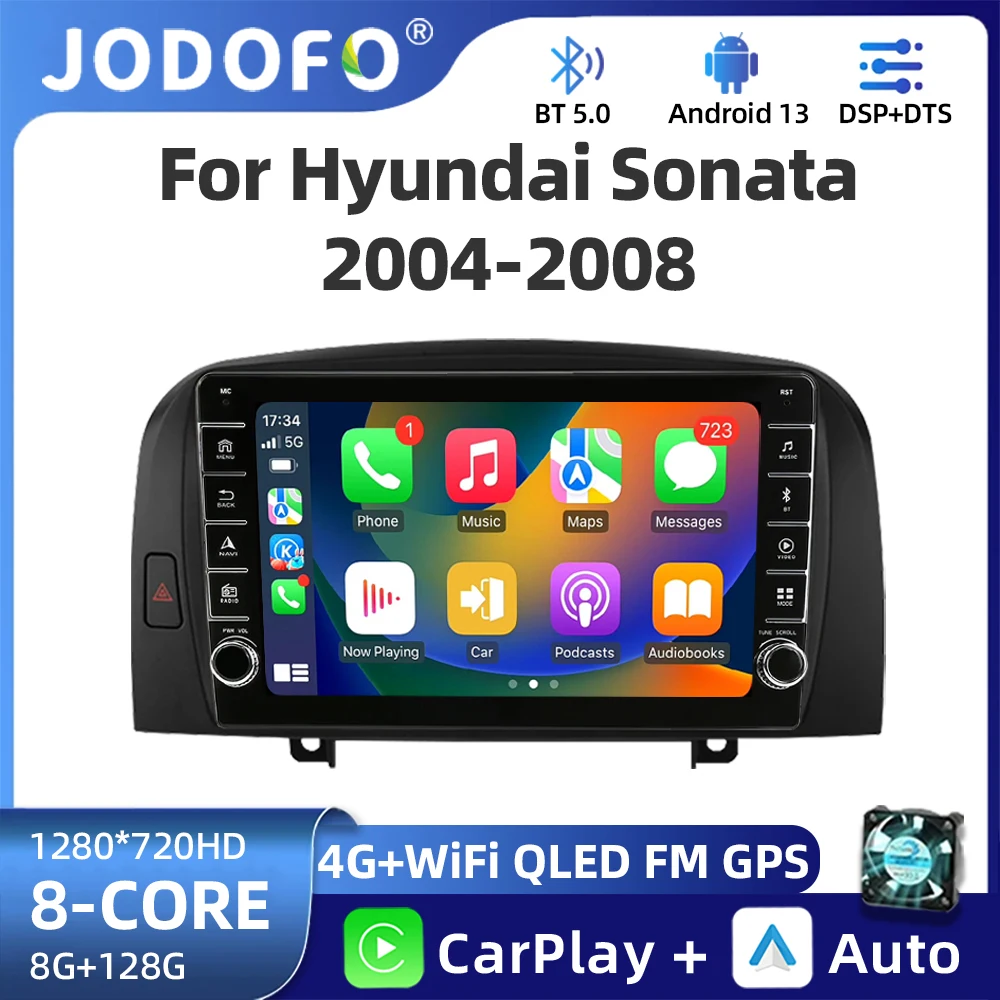 

Android 13 для Hyundai SONATA NF 2004 2005 2006 2007 2008 Carplay Автомобильный радиоприемник Мультимедийный плеер GPS-навигация BT DSP NO 2DIN DVD