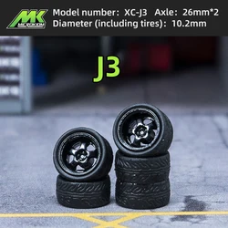 1/64 Wheels hot wheels Black Rubber Tires Model Car Modified Parts JDM VIP For Hotwheels Tomica MiniGT