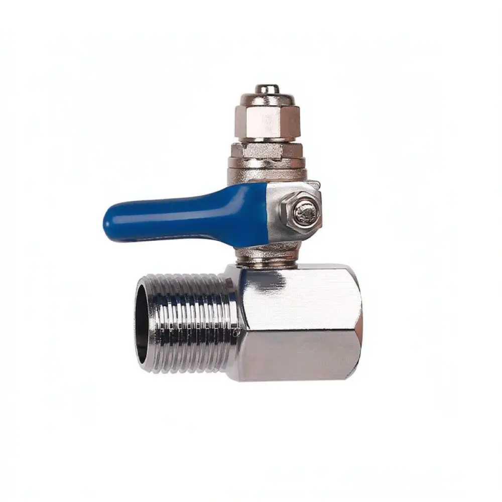 Durable Brass Water Filter Tee Ball Valve 1/2 Male To 1/4 3/8 PE Pipe Connector Kitchen Under Sink Water Repair Parts
