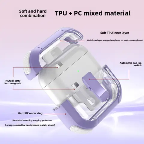 AirPods Pro 2 Max 1세대 클리어 케이스 자동 스냅 스위치 보안 잠금 케이스 호환 에어 포드 1ro1 3세대 커버