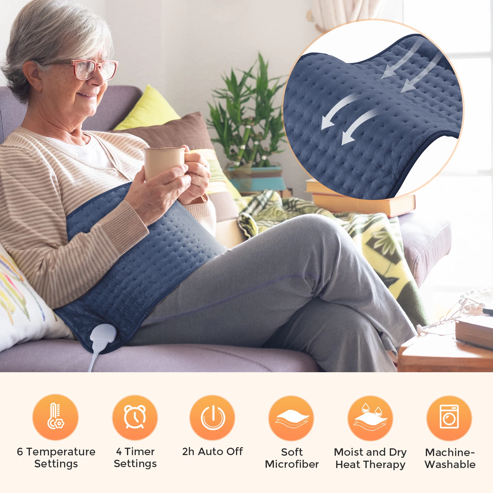 

Heating Easy Clean Electric Blanket 12 * 24 Inch Heating Pad for Back Portable Electric Heater Pad Electrothermal Mat Heated