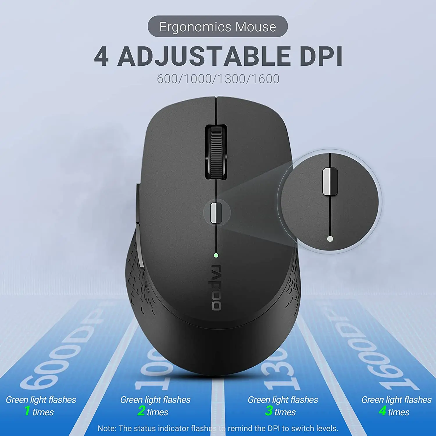 Rapoo Mouse Nirkabel Multi-mode M300G Mouse Diam Portabel 1600 DPI Mouse Bluetooth Optik untuk Laptop Komputer PC Macbook