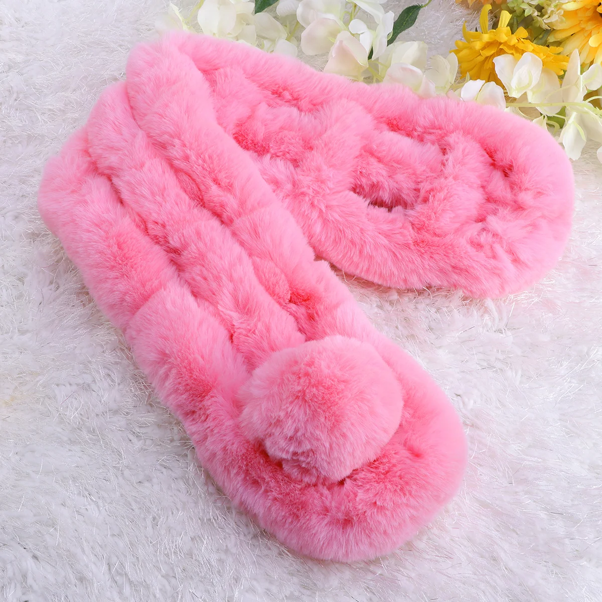 

Rabbit Scarf For Women Winter Warm Shawl Lightweight Soft Wrap Travel Scarf Party Evening Gift Pink