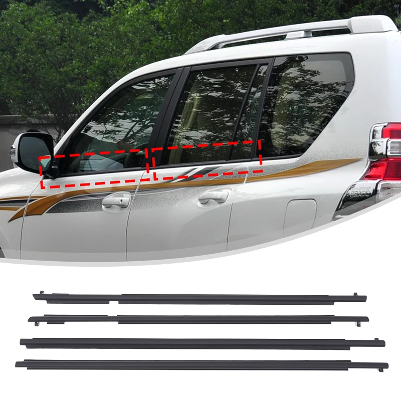 

Car Outer Windows Rubber Weatherstrip Waterproof Pressure Strip Sealing Belt Moulding Trim For Toyota prado 150 2010-2020