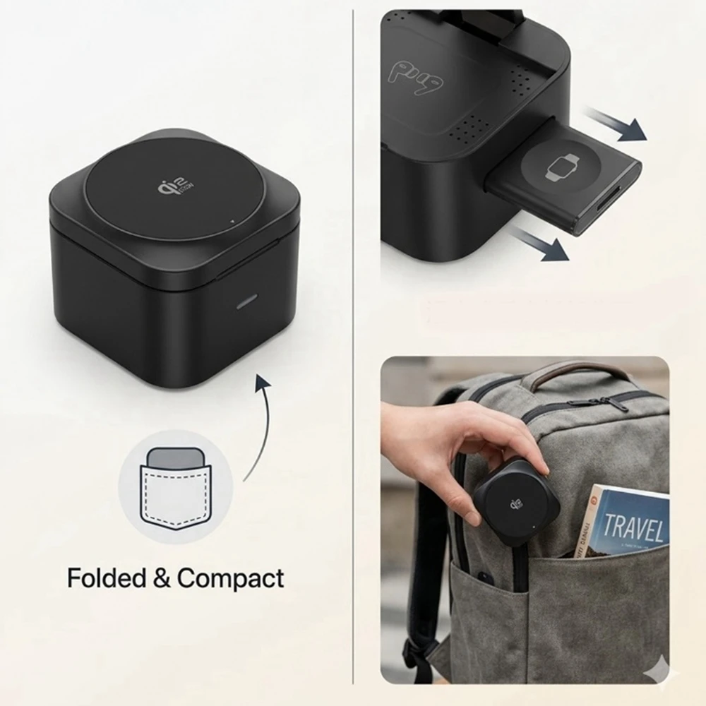 Qi2.2 3in1 Magnetic Wireless Charging Station Retractable Cord 45W Adapter 25W Cube Dock For iPhone 17 16 Pro Max Watch AirPods view 4