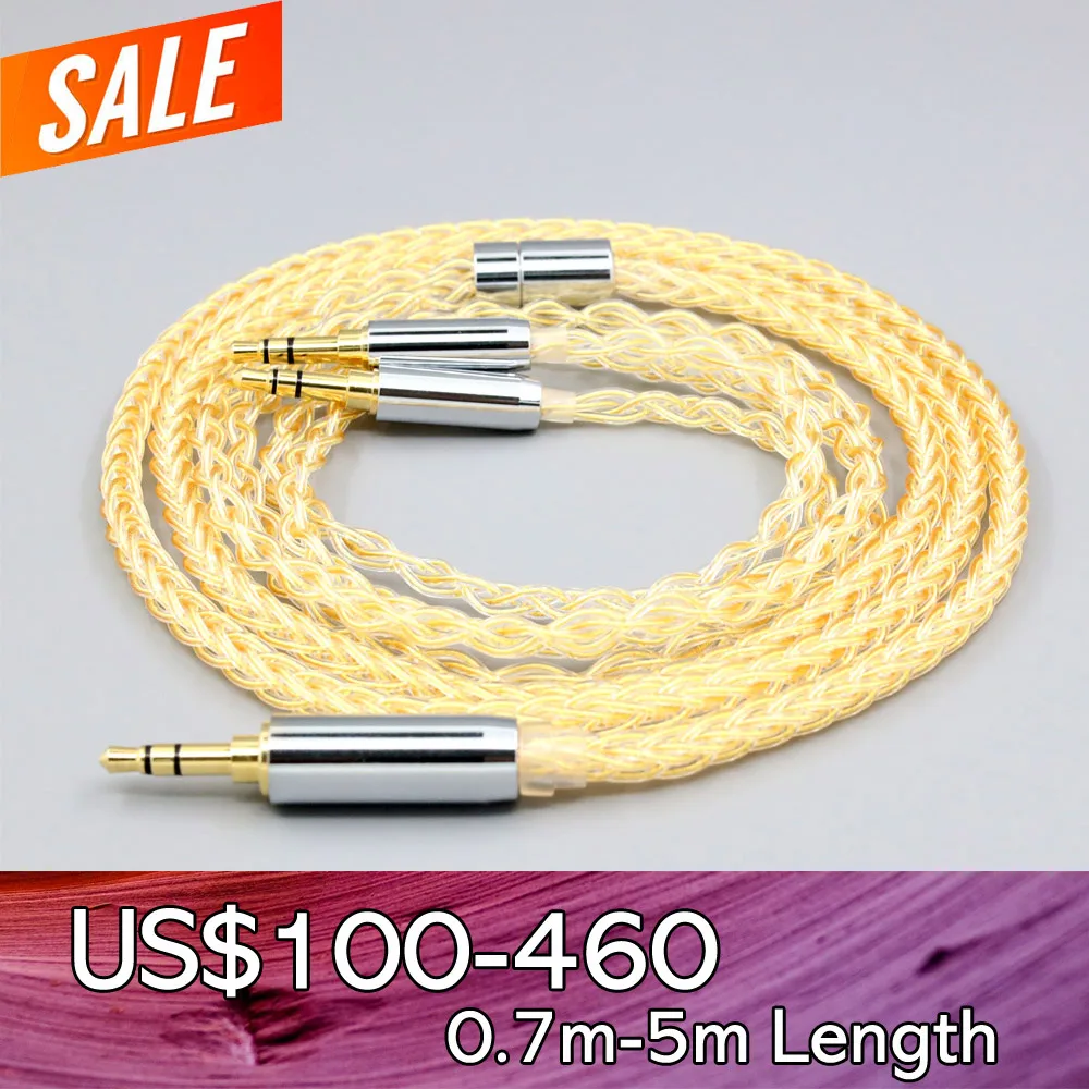 8 Core 99% 7n Pure Silver 24k Gold Plated Earphone Cable For Onkyo A800 Philips Fidelio X3 Kennerton Jord Headphone LN008428