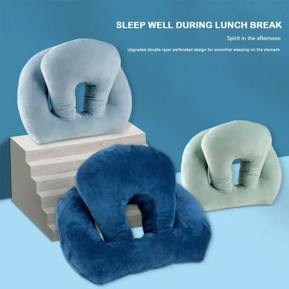 U-Shaped Desk Nap Pillow Multi-functional Solid Color Neck Supporter Cushion Without Carry Bag Memory Foam Travel Pillow